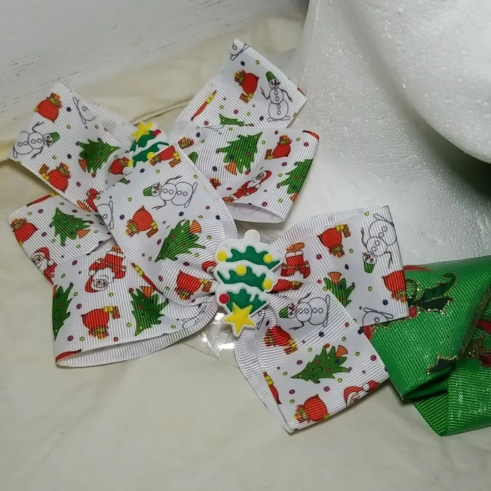 GIRLS WOMENS HOLIDAY FASCINATOR BOWS CLIPS SEQUINS BLING 4 ITEMS